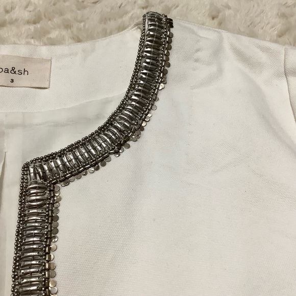 BA&SH [RARE] Luna Metal-Embellished Ivory Jacket - Size 3 (10) - Picture 9 of 15